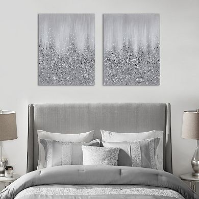 Madison Park Glimmer Hand Brush Embellished Canvas Wall Art 2-piece Set