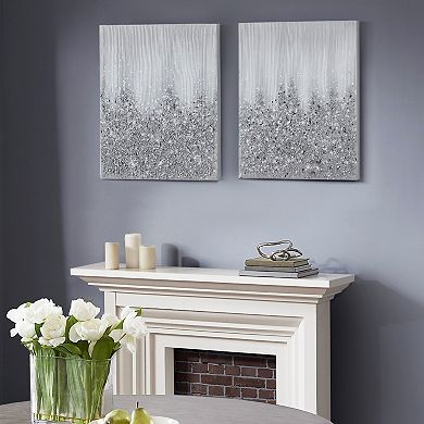 Madison Park Glimmer Hand Brush Embellished Canvas Wall Art 2-piece Set