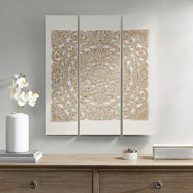 Madison Park Mandala 3D Embellished Canvas Wall Art 3-piece Set