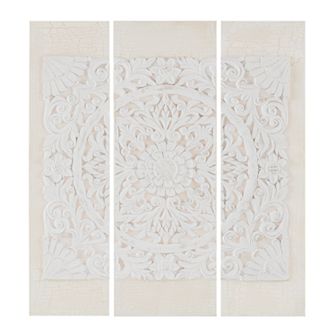 Madison Park Mandala 3D Embellished Canvas Wall Art 3 pc Set