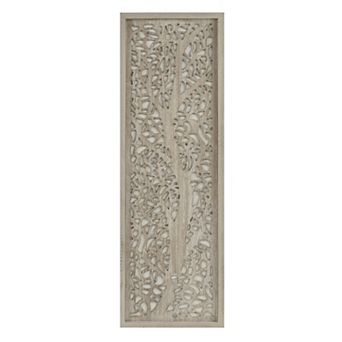 Madison Park Carved Laurel Branches Panel Wall Decor
