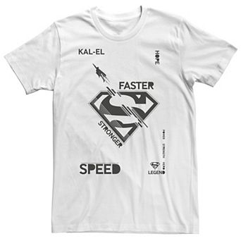 Big & Tall DC Comics Superman Kal-El Faster, Stronger, Speed Logo Tee