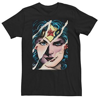 Big & Tall DC Comics Wonder Woman Split Paper Portrait Tee