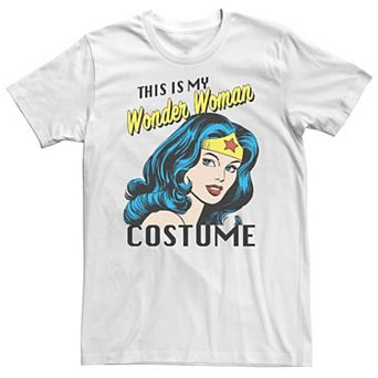 Big & Tall DC Comics This Is My Wonder Woman Costume Text Tee