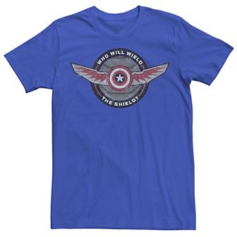 Men's Marvel Falcon & Winter Soldier Who Will Wield Combo Logo Tee