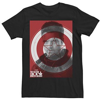 Men's Marvel The Falcon And The Winter Soldier Bucky Shield Poster Tee