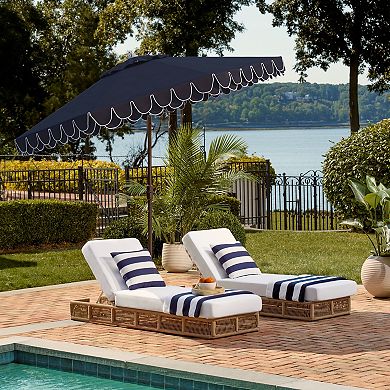 Safavieh Elegant Valance Auto Tilt Scalloped Umbrella