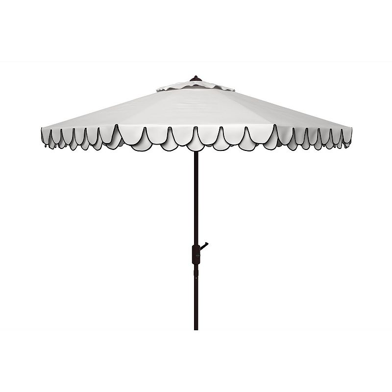 Safavieh Elegant 9' Market Auto Tilt Patio Umbrella, White/Navy