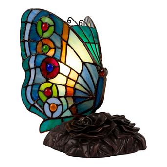 Lavish Home Tiffany Style Butterfly Lamp Table Decor