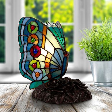 Lavish Home Tiffany Style Butterfly Lamp Table Decor