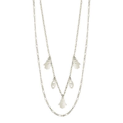 MC Collective Layered Evil Eyes Hand Figaro Chain Necklace