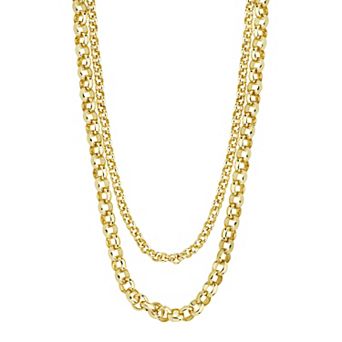 MC Collective Bold Layered Rolo Chain Necklace