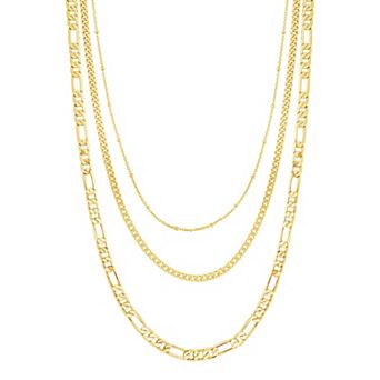 MC Collective 14k Gold Simple Layered Chain Necklace