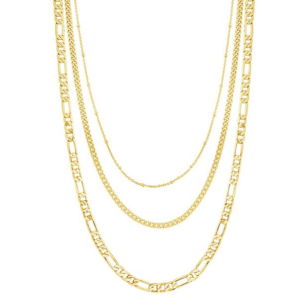 MC Collective 14k Gold Simple Layered Chain Necklace