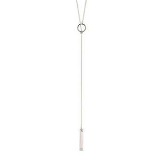 MC Collective Cubic Zirconia Bar Drop Lariat Necklace