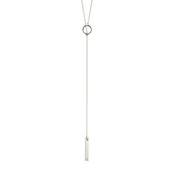 MC Collective Cubic Zirconia Bar Drop Lariat Necklace