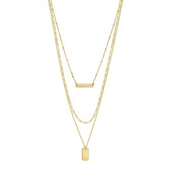 MC Collective Triple Layered Bar Necklace