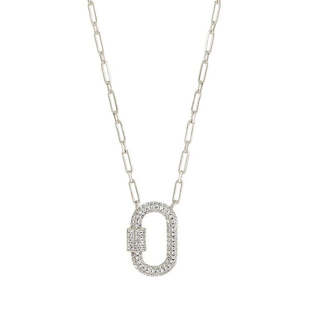 The 2 Tone CZ Carabiner Necklace
