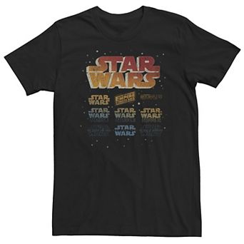 Big & Tall Star Wars Faded Movie Logos Tee
