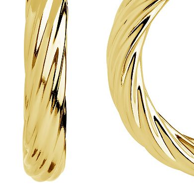 MC Collective Twisted Hollow Hoop Earrings