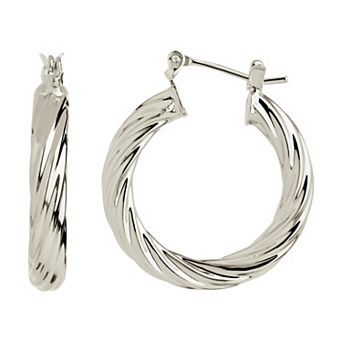 MC Collective Twisted Hollow Hoop Earrings