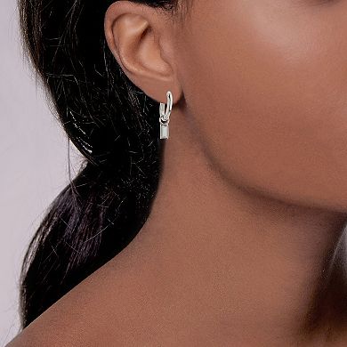 MC Collective Sterling Silver Cubic Zirconia Hoop Earrings