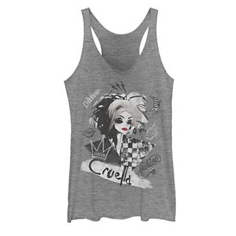 Disney's' Cruella Juniors' Artsy Collage Graphic Tank Top