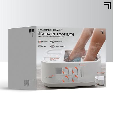 Sharper Image Hydro Spa Plus Foot Bath Massager, Heated with Rollers & LCD Display