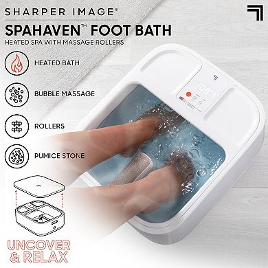 Sharper Image Hydro Spa Plus Foot Bath Massager, Heated with Rollers & LCD Display