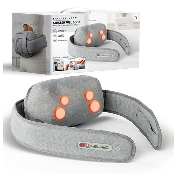 Sharper Image Shiatsu Full Body Multifunction Cordless Massager Gray Brickseek