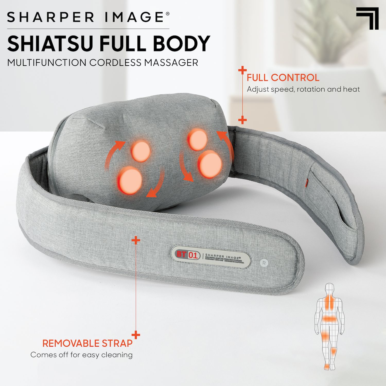 Sharper Image Shiatsu Wireless Neck and Back Massager wi 