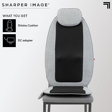 Sharper Image Massager Seat Topper 4-Node Shiatsu with Heat & Vibration