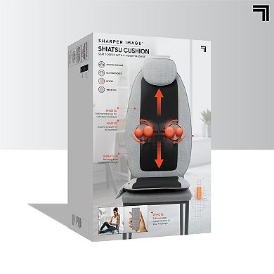 Sharper Image Massager Seat Topper 4-Node Shiatsu with Heat & Vibration
