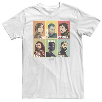 Big & Tall Star Wars Rouge One Group Shot Cartoon Panels Tee