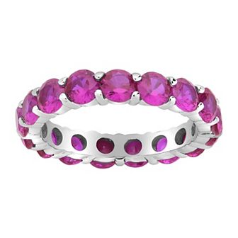 MC Collective Sterling Silver Cubic Zirconia Eternity Band Ring