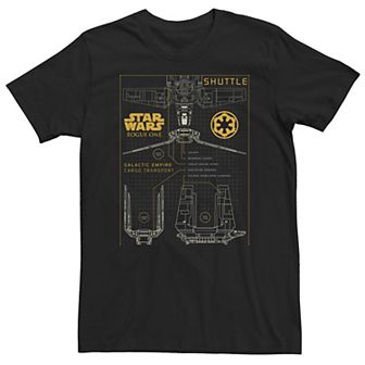 Big & Tall Star Wars Rogue One Imperial Shuttle Diagram Tee