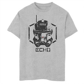 Boys 8-20 Star Wars The Bad Batch Echo Dark Hue Helmet Portrait Graphic Tee