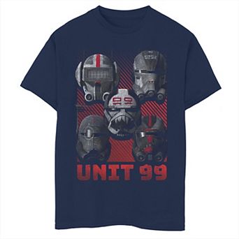 Boys 8-20 Star Wars The Bad Batch Unit 99 Helmet Collage Graphic Tee