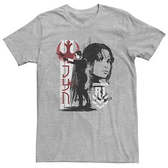 Big & Tall Star Wars Rogue One Jyn Grunge Profile Tee