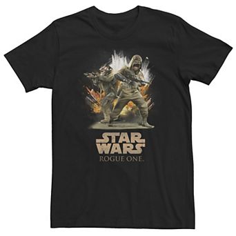 Big & Tall Star Wars Rouge One Pao And Biston Explosion Poster Tee