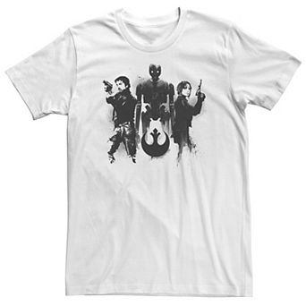 Big & Tall Star Wars Rogue One Group Shot Paint Drip Portrait Tee