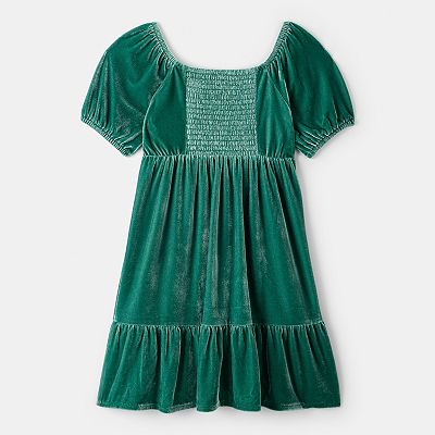 Girls 4-14 Carter's Short-Sleeve Velvet Occasion Dress