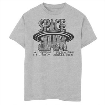 Boys 8-20 Space Jam 2 A New Legacy Greyscale Distressed Logo Graphic Tee