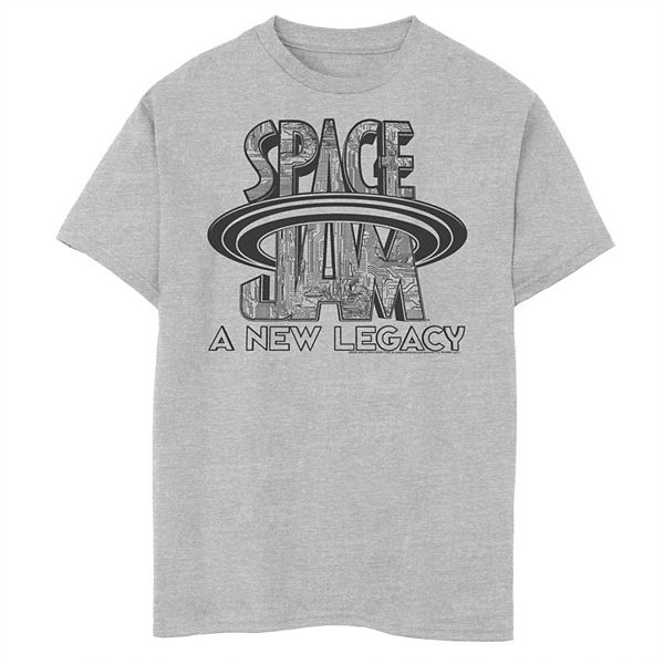 Boys 8-20 Space Jam 2 A New Legacy Greyscale Distressed Logo Graphic Tee