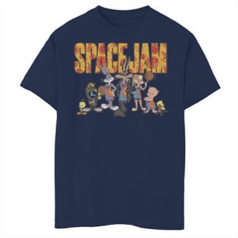 Boys 8-20 Space Jam 2 Group Shot Filled Text Graphic Tee
