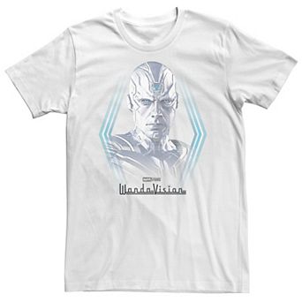 Big & Tall Marvel WandaVision Vision White Appearance Portrait Tee