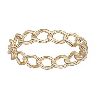 PRIMROSE 18k Gold Over Silver Link Band Ring