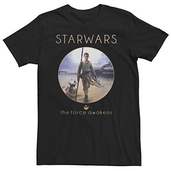 Big & Tall Star Wars Rey BB-8 Episode 7 Jakku Poster Tee