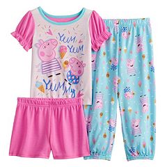 Kids Girls Peppa Pig Pyjamas and Dressing Gown 3-piece Set Size 1.5-4 years Pink 