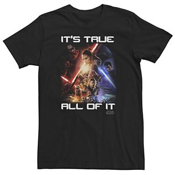Big & Tall Star Wars Kylo Rey Finn Episode 7 Poster It's True Tee